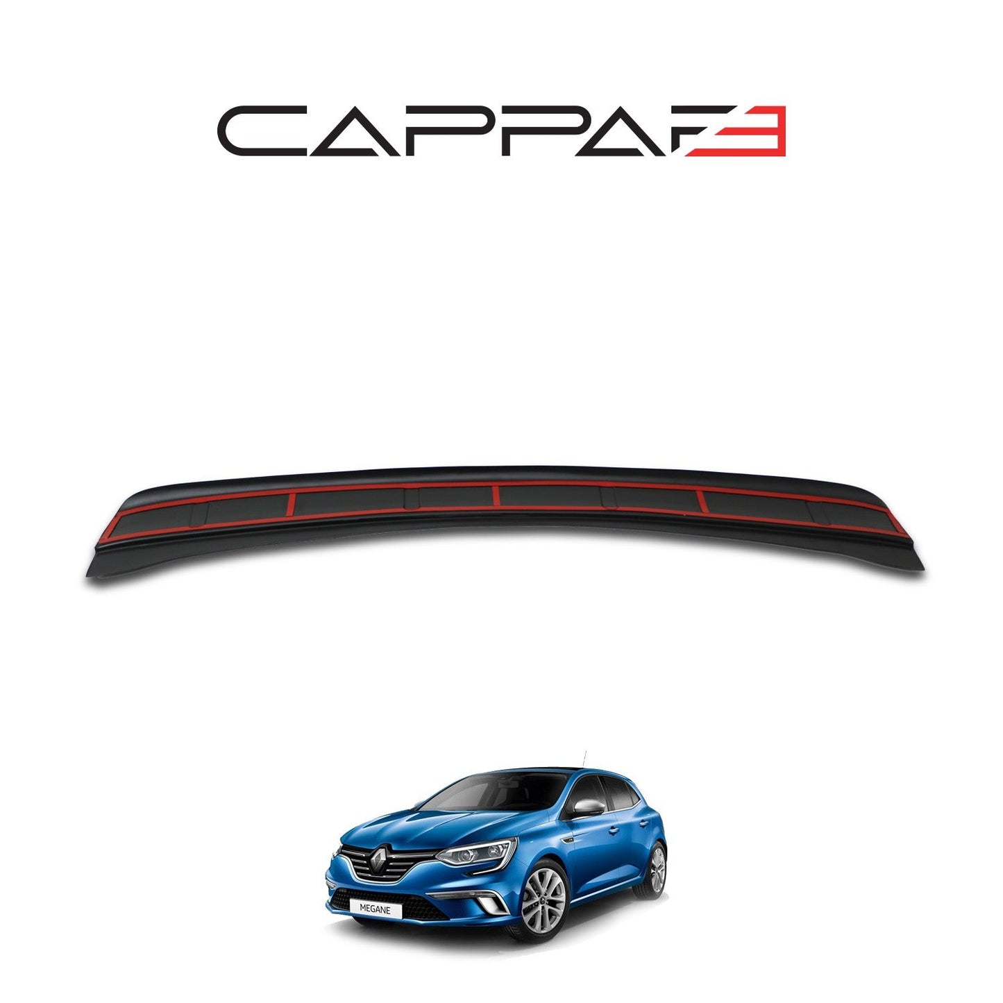 Renault Megane 2016 Onwards Rear Bumper Sill Protector Gloss