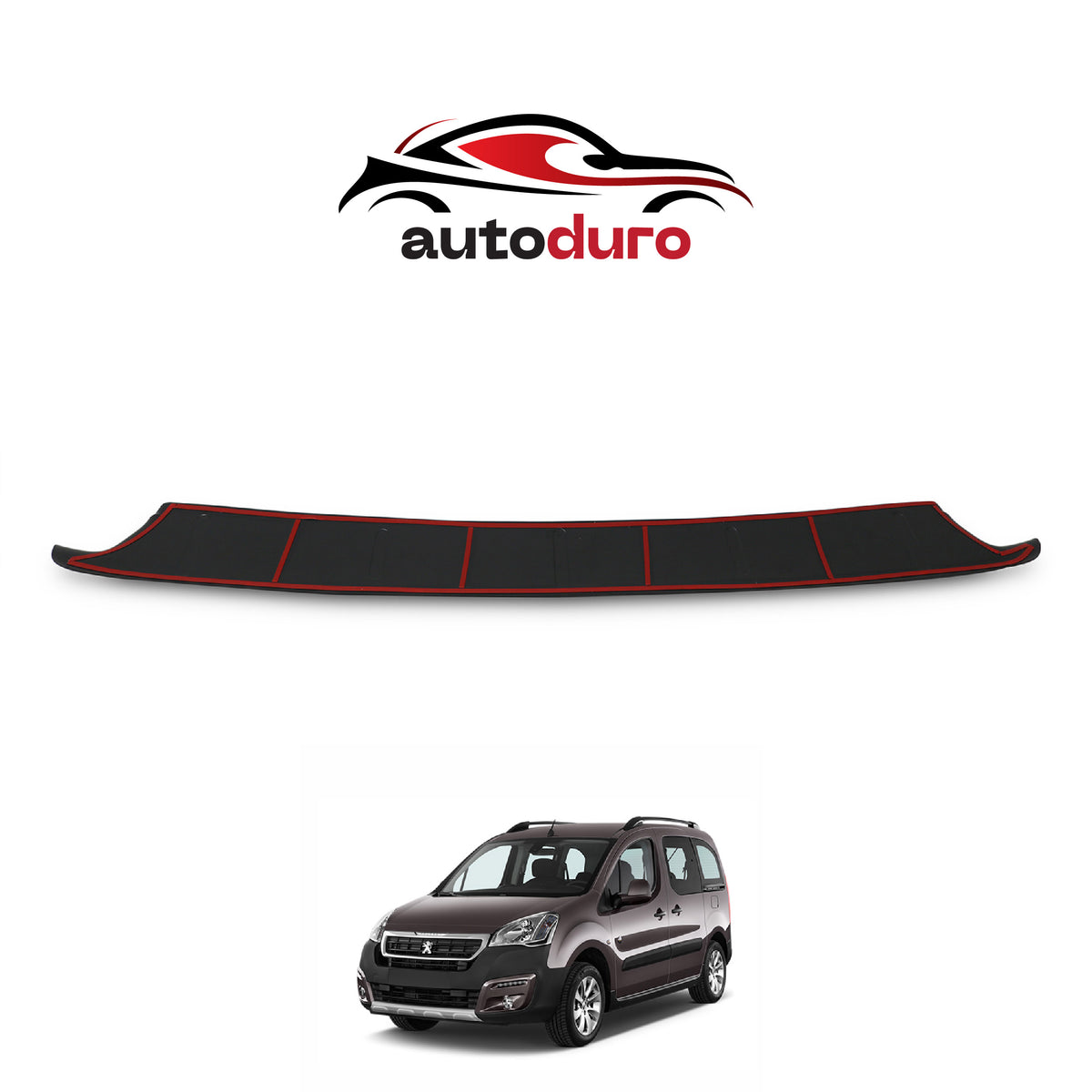 Autoduro Peugeot Partner Tepee 2015 - 2018 Rear Bumper Sill Protector Gloss - 39610415-010500-20010101_5