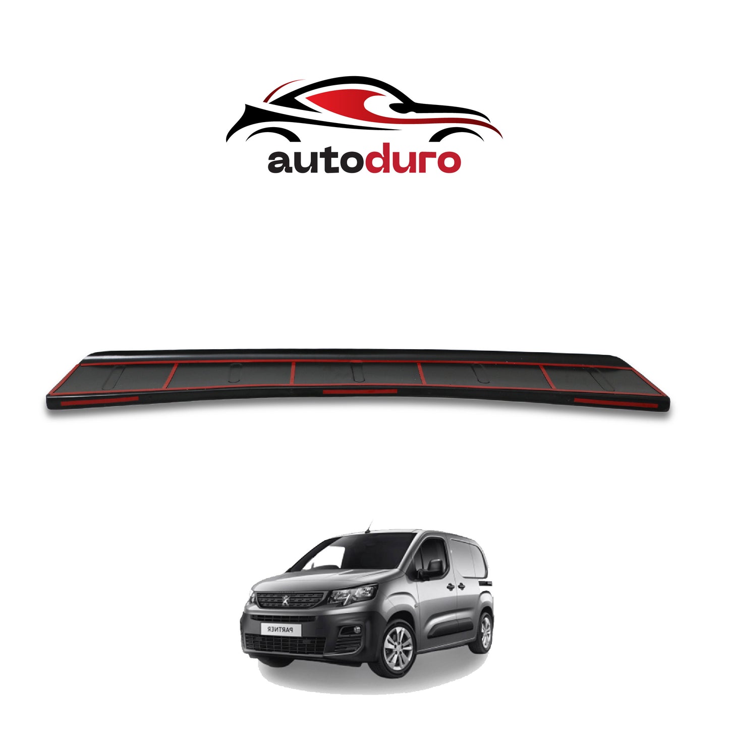 Autoduro Peugeot Partner Tepee 2019 Onwards Rear Bumper Sill Protector Gloss - 39610419-010500-20010101_5