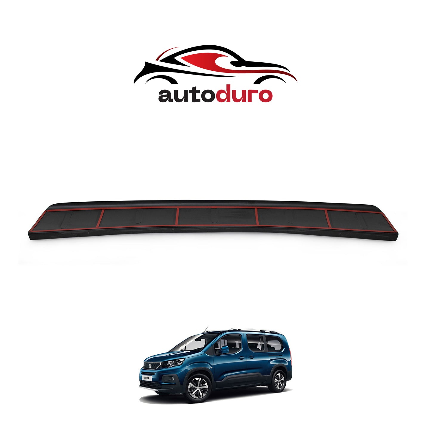 Autoduro Peugeot Rifter 2019 Onwards Rear Bumper Sill Protector Matt - 39610519-010500-20010402_2