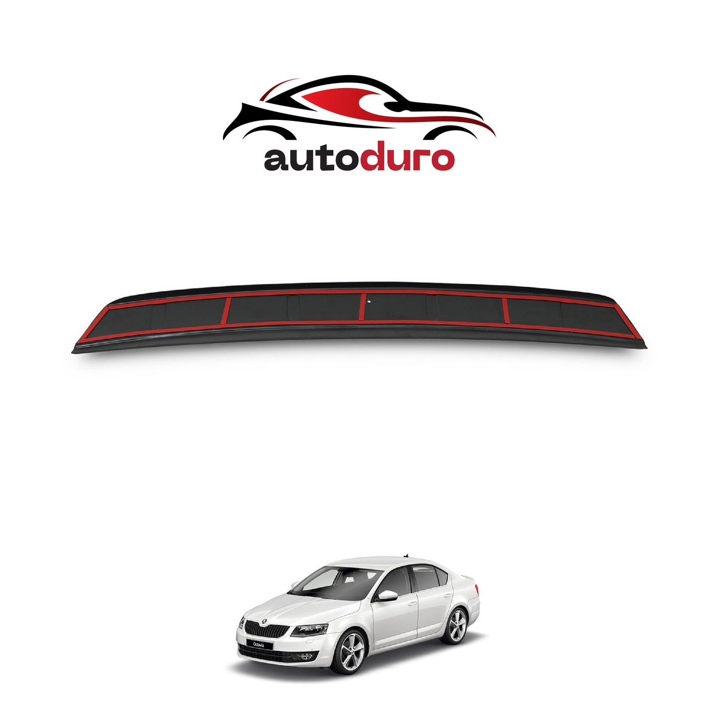 Autoduro Skoda Octavia 2013 Onwards Rear Bumper Sill Protector Gloss - 39710113-010500-20010101_5