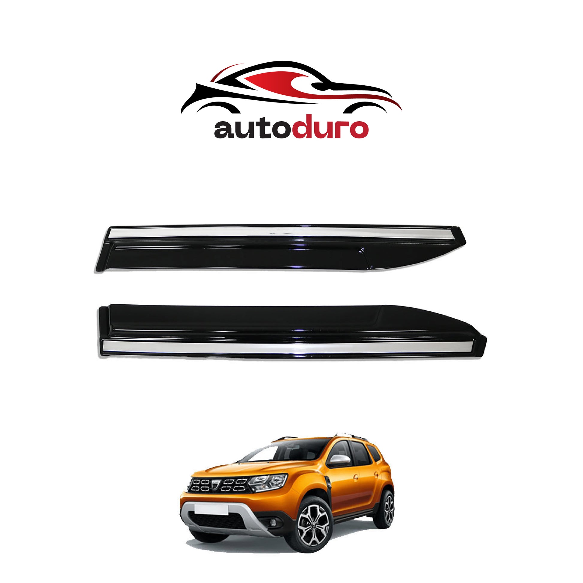 Autoduro Dacia Duster 2018 - 2024 Window Wind Deflectors 4pcs Chrome - 45210218-020019-20010101_2