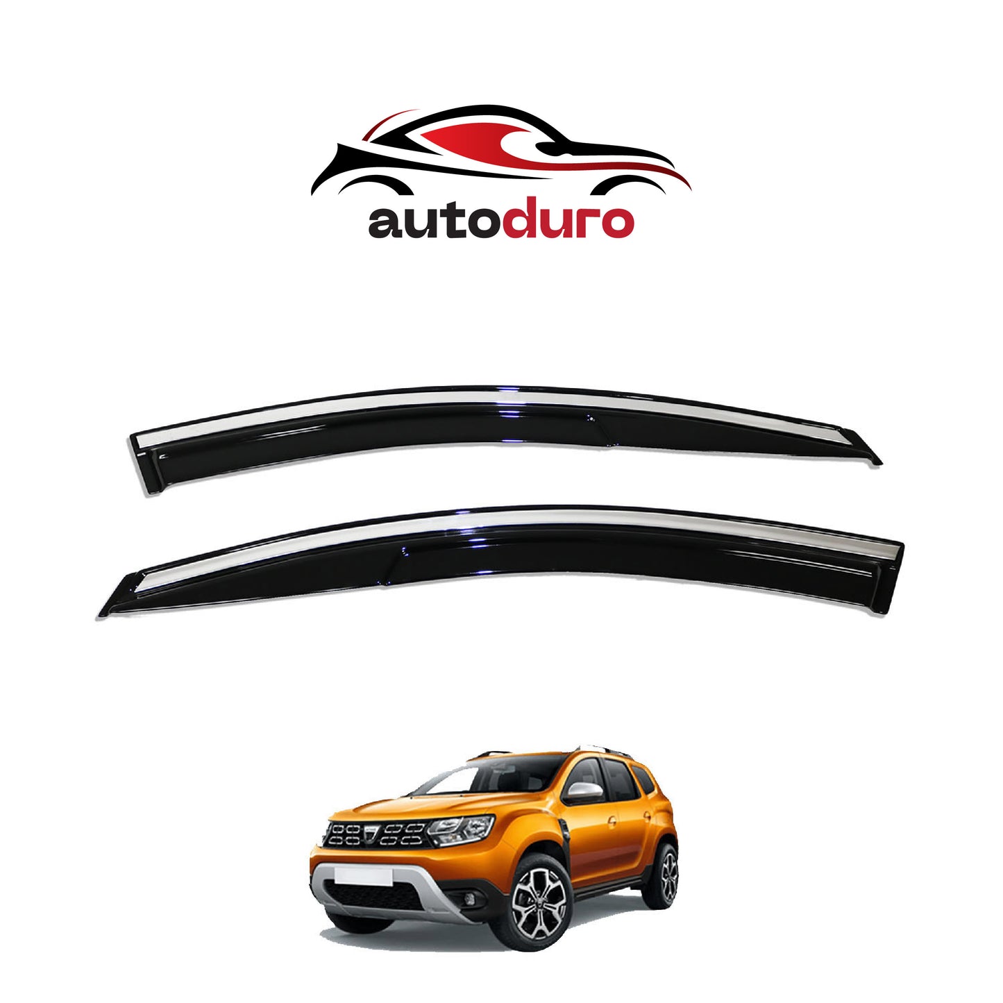 Autoduro Dacia Duster 2018 - 2024 Window Wind Deflectors 4pcs Chrome - 45210218-020019-20010101_3