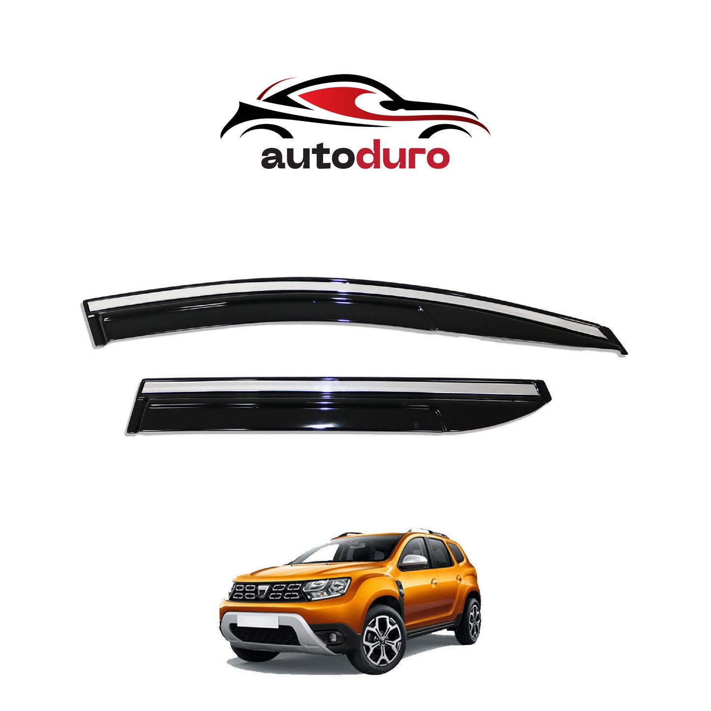 Autoduro Dacia Duster 2018 - 2024 Window Wind Deflectors 4pcs Chrome - 45210218-020019-20010101_4