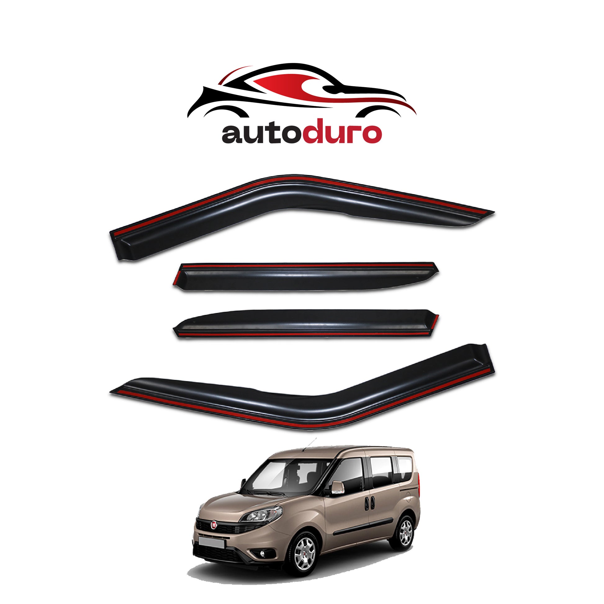 Autoduro Fiat Doblo 2015 - 2022 Window Wind Deflectors 4pcs - 45290315-010019-20010101_5