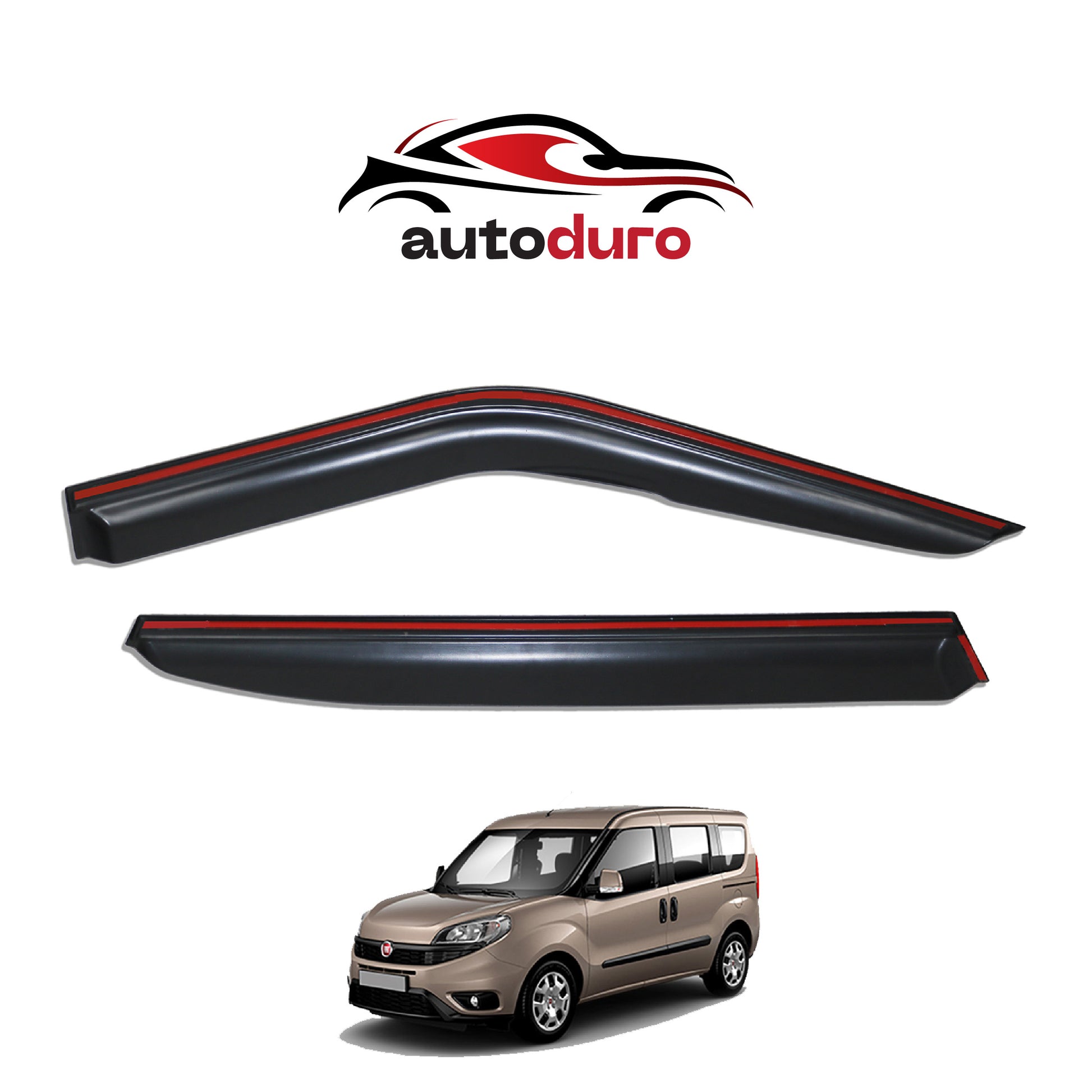Autoduro Fiat Doblo 2015 - 2022 Window Wind Deflectors 4pcs Chrome - 45290315-020019-20010101_4