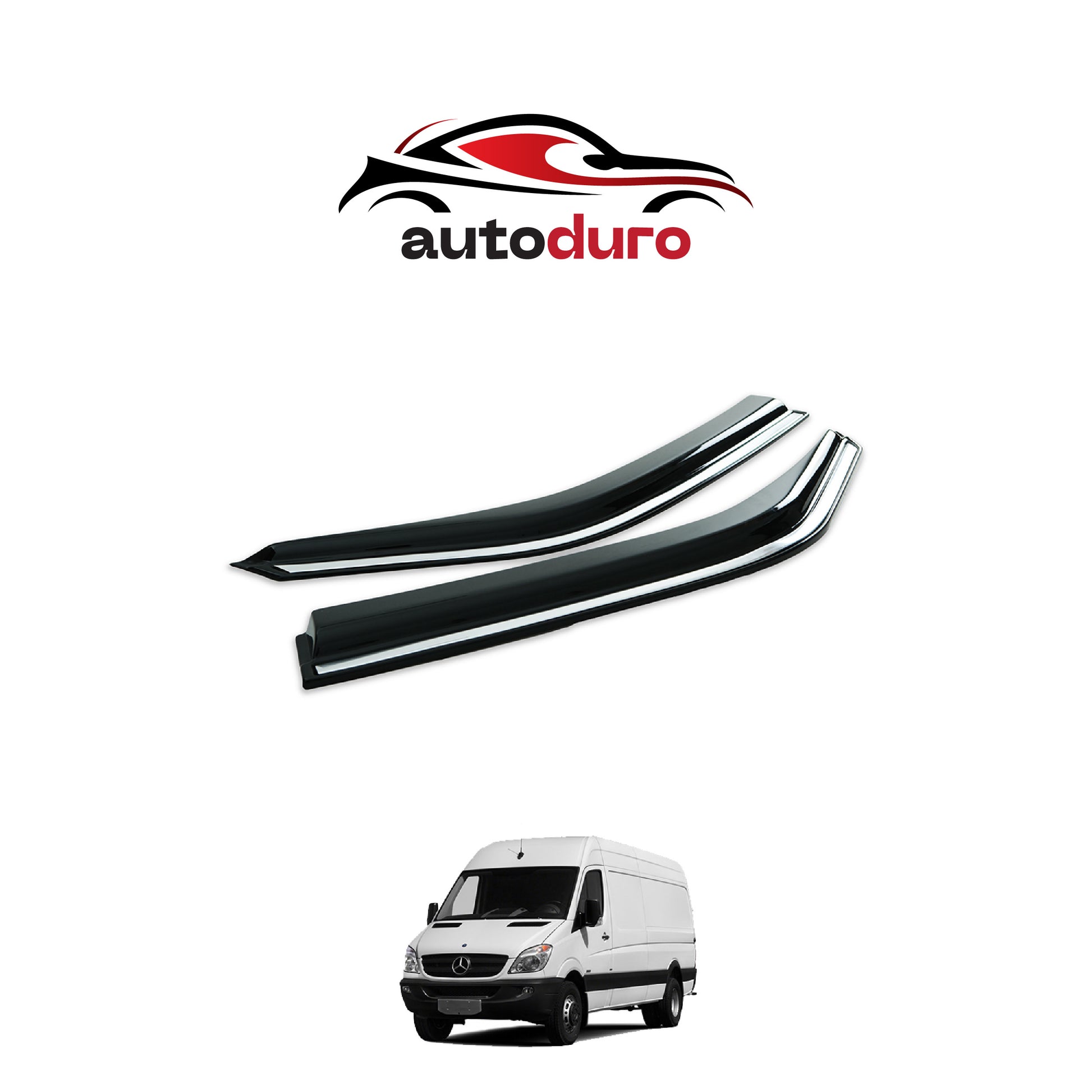Autoduro Mercedes Sprinter 2006 - 2012 Window Wind Deflectors 2pcs Chrome - 45550206-020017-20010101_11
