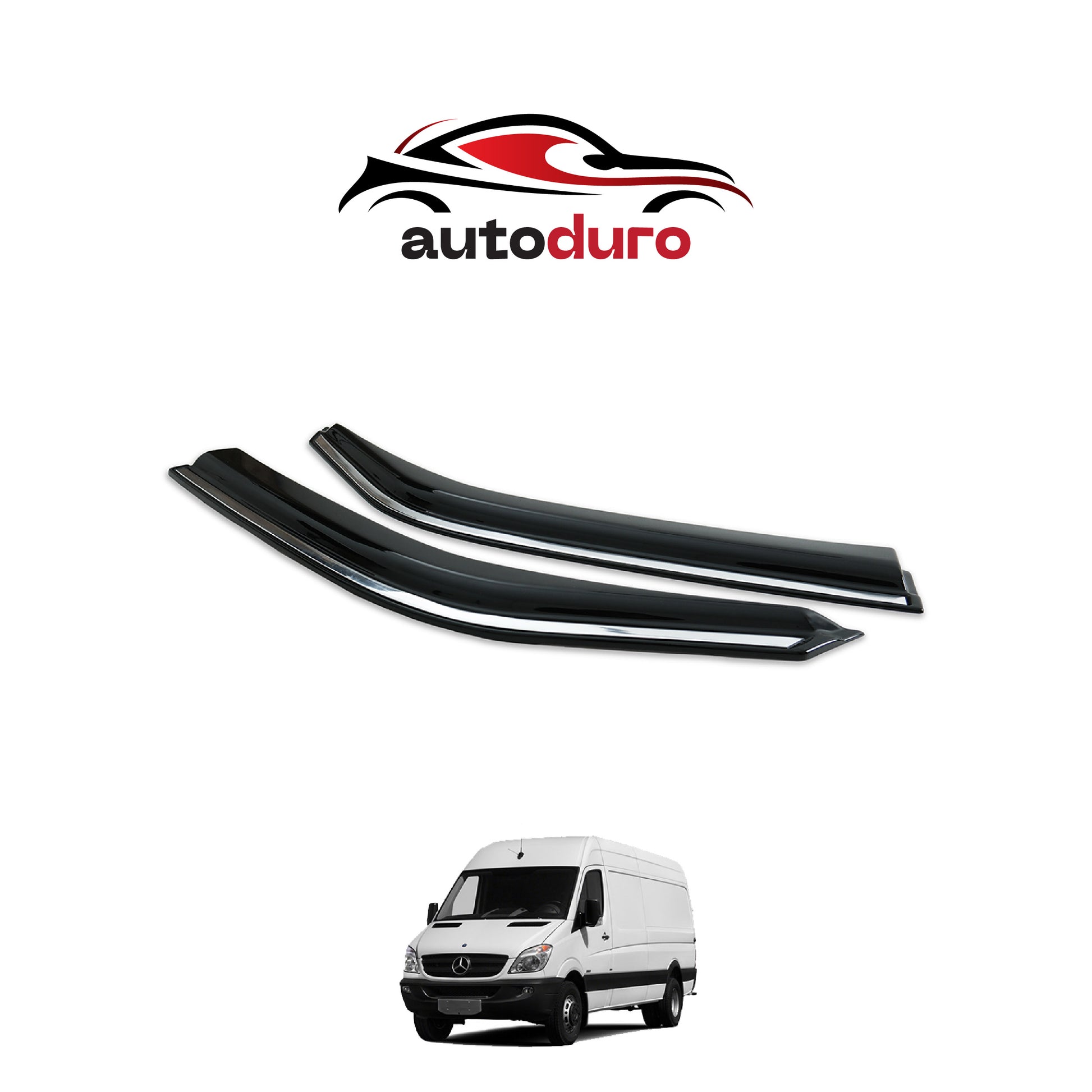Autoduro Mercedes Sprinter 2006 - 2012 Window Wind Deflectors 2pcs Chrome - 45550206-020017-20010101_3