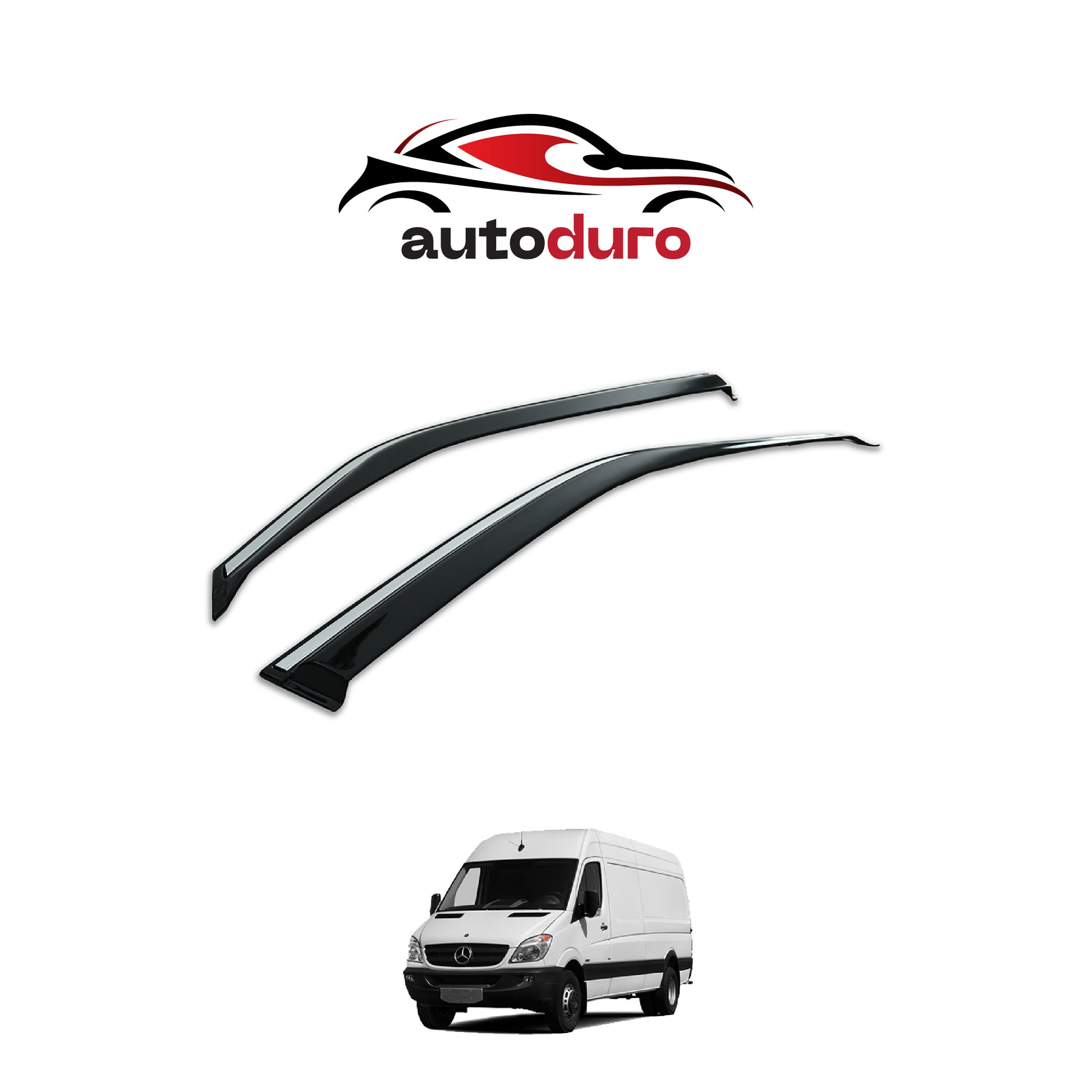 Autoduro Mercedes Sprinter 2006 - 2012 Window Wind Deflectors 2pcs Chrome - 45550206-020017-20010101_9
