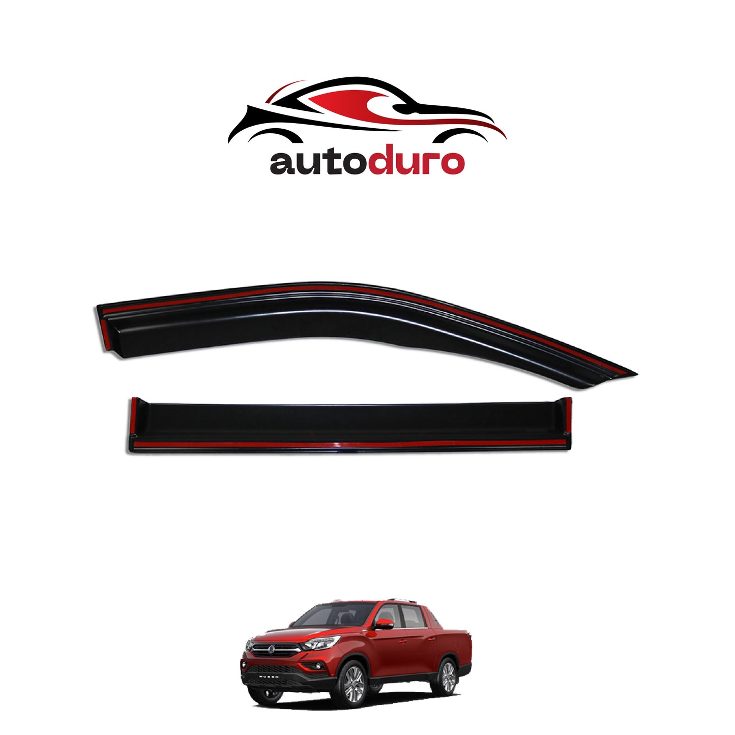 Autoduro Ssangyong Musso 2021 Onwards Window Wind Deflectors - 45730321-040019-20010101_5