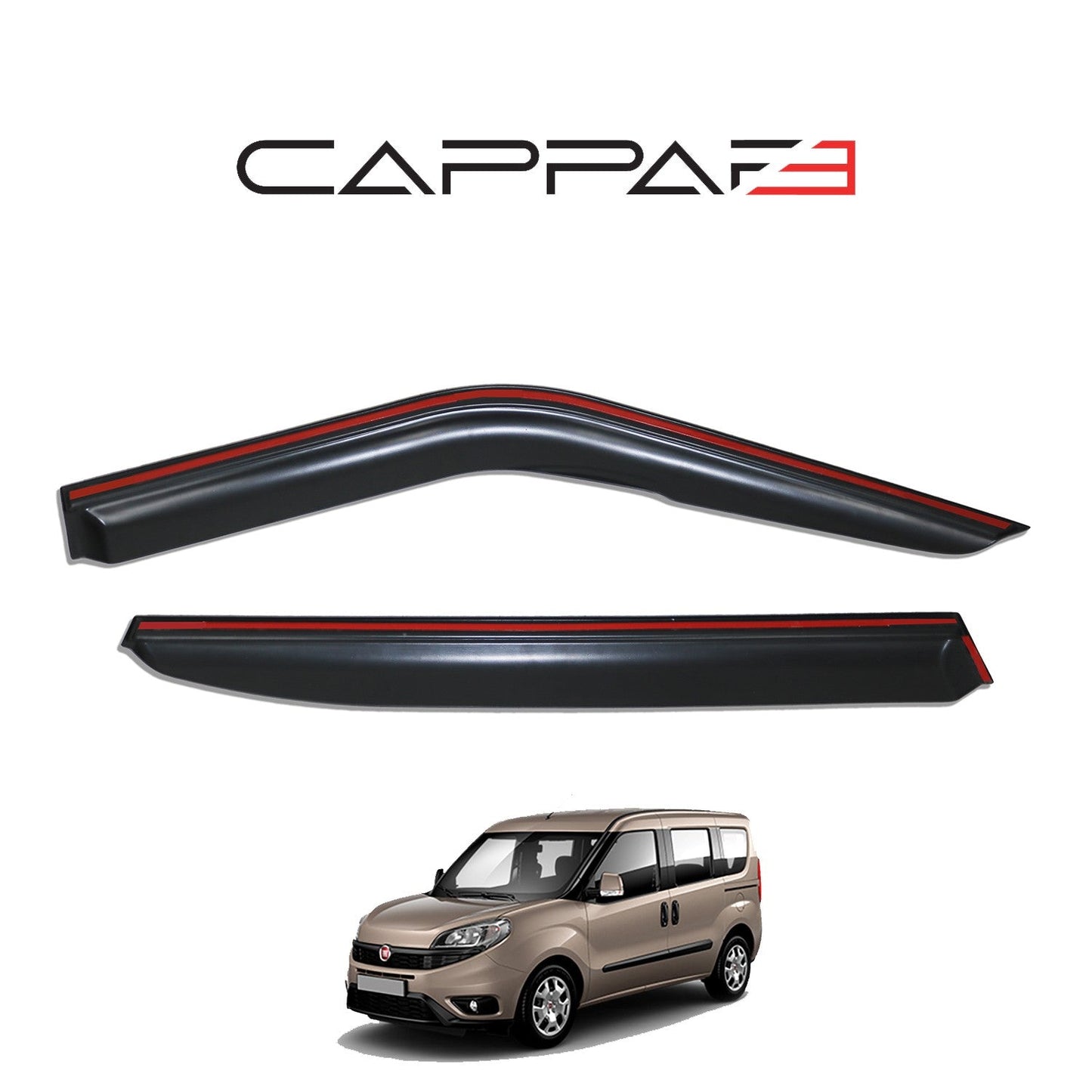 Fiat Doblo 2015 - 2022 Window Wind Deflectors 4pcs Chrome